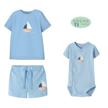 Load image into Gallery viewer, Name It Baby Boy Boat & Overall Set 3pcs (9237-0776)