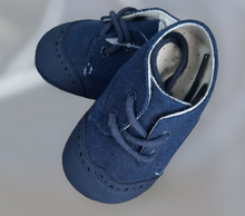 Load image into Gallery viewer, Christening Boys Navy Blue Spot Set