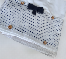 Load image into Gallery viewer, Christening Boys Navy Blue Spot Set