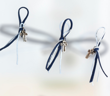 Load image into Gallery viewer, Christening Boys Navy Blue Spot Set