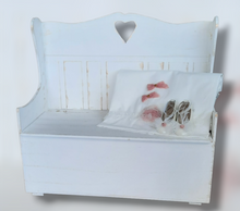 Load image into Gallery viewer, Christening Girls Romantic Set With Wooden Bench Box