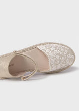 Load image into Gallery viewer, Mayoral Girl Gold Lace Espadrilles (555)
