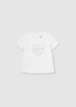 Load image into Gallery viewer, Mayoral Baby Girl Off White Metallic Print T-Shirt Better Cotton (105) (32)

