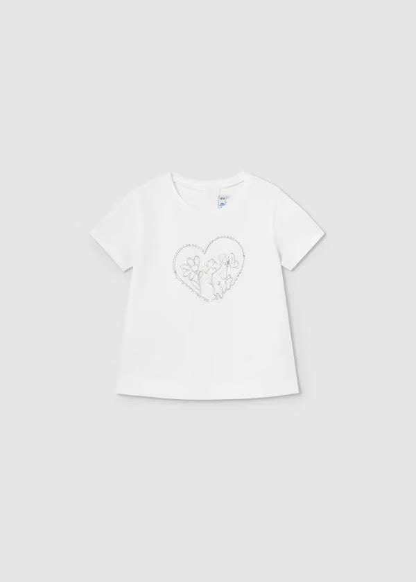 Mayoral Baby Girl Off White Metallic Print T-Shirt Better Cotton (105) (32)