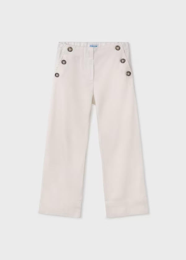 Mayoral Girl Off White Culotte Trousers With Buttons (6501) (58)