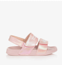 Load image into Gallery viewer, TOMMY HILFIGER Girls METALLIC Pink Faux Leather Sandals
