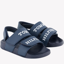 Load image into Gallery viewer, TOMMY HILFIGER Boys Navy Blue Faux Leather Sandals
