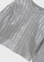 Load image into Gallery viewer, Mayoral Girls Silver Braided Knit Set (7309/7902)