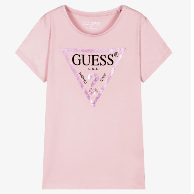 Guess Girls Pink Foil Logo T-shirt (Basic)