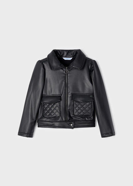 Mayoral Girl Black Leather Jacket (4481) (29)