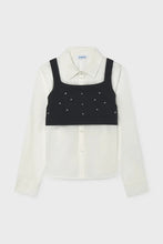 Load image into Gallery viewer, Mayoral Girls 2pcs Shirt And Knit Top (7349) (37)
