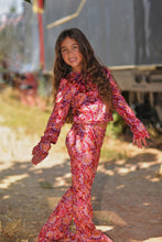 Load image into Gallery viewer, Kynthian Girls Crop Top &amp; Flared Pant Velvet Set
