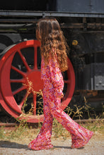 Load image into Gallery viewer, Kynthian Girls Crop Top &amp; Flared Pant Velvet Set
