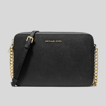 Load image into Gallery viewer, Michael Kors Large Black Leather Crossbody Bag
