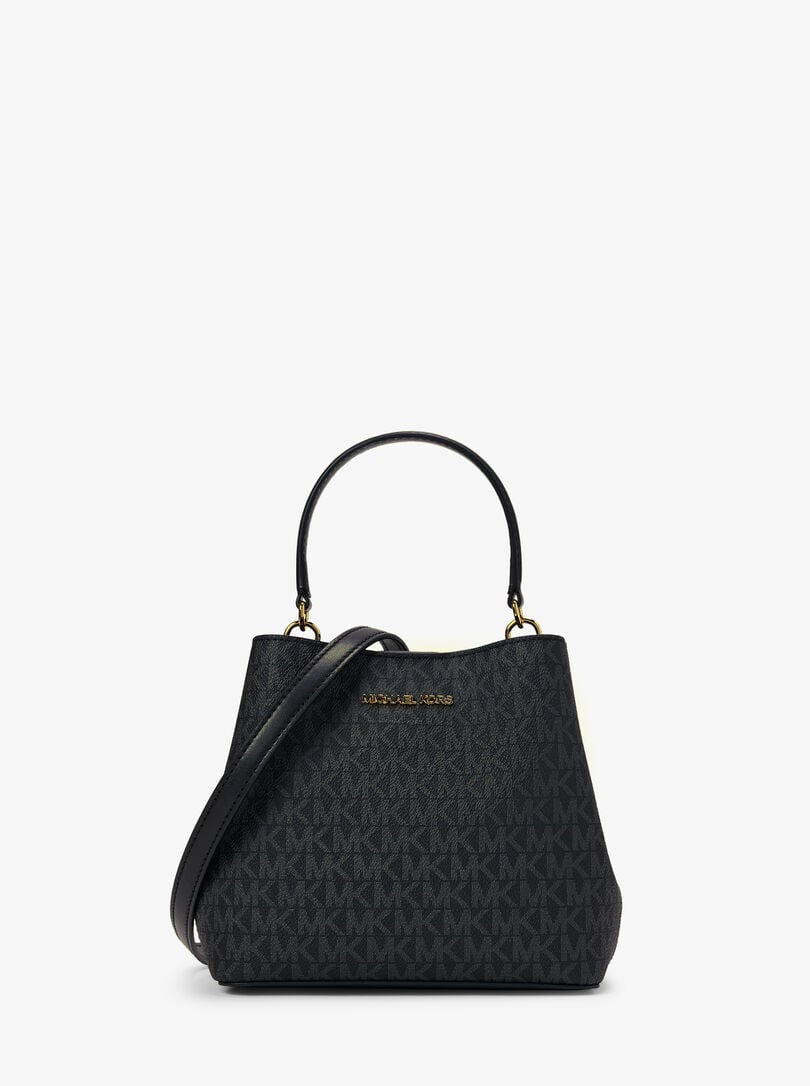 Michael Kors Pratt Small Black Logo Shoulder Bag