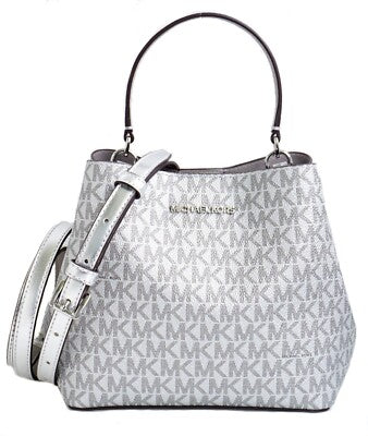 Michael Kors Pratt Small Silver Logo Shoulder Bag