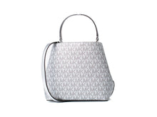 Load image into Gallery viewer, Michael Kors Pratt Small Silver Logo Shoulder Bag
