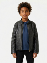 Load image into Gallery viewer, Guess Boys Black Leather Jacket
