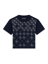 Load image into Gallery viewer, Guess Girls Blue Logo Strass Top
