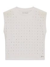 Load image into Gallery viewer, Guess Girls White Strass Top
