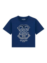 Load image into Gallery viewer, Guess Girls Blue T-Shirt (Strass)
