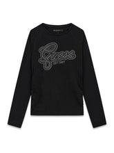Load image into Gallery viewer, Guess Girls Black Top (Strass)
