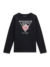 Load image into Gallery viewer, Guess Girls Black Rose Top
