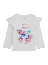 Load image into Gallery viewer, Guess Girls Butterfly White T-Shirt
