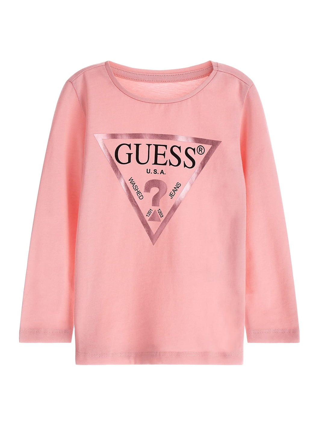 Guess Girls Pink Foil Logo T-shirt Basic