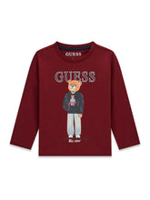 Load image into Gallery viewer, Guess Boys Bear Burgundy T-Shirt
