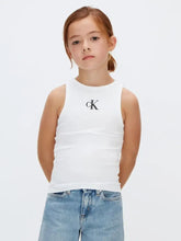 Load image into Gallery viewer, Calvin Klein Girls White Tank Logo T-Shirt
