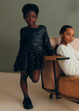 Load image into Gallery viewer, Abel &amp; Lula Girls Sequined Black Dress (5531)
