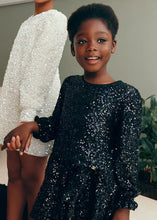 Load image into Gallery viewer, Abel &amp; Lula Girls Sequined Black Dress (5531)
