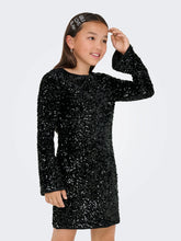 Load image into Gallery viewer, ONLY Girls Black Sequined Short Dress 9941
