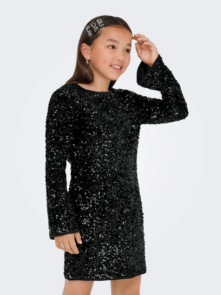 ONLY Girls Black Sequined Short Dress 9941