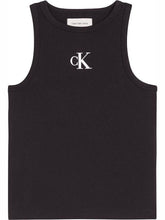 Load image into Gallery viewer, Calvin Klein Girls Black Tank Logo T-Shirt
