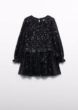 Load image into Gallery viewer, Abel &amp; Lula Girls Sequined Black Dress (5531)
