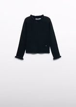 Load image into Gallery viewer, Abel &amp; Lula Girls Black Ribbed Knit Top (5835)
