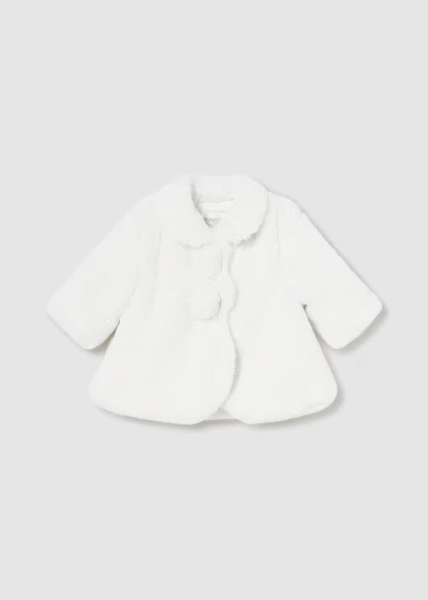 Mayoral Baby Girl Off White Fur Coat (2451) (85)