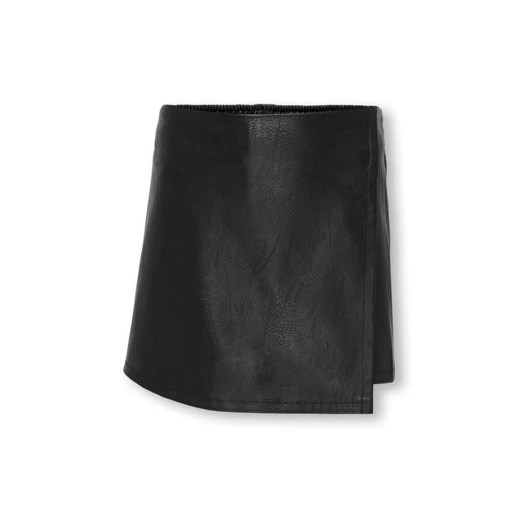 Only Girls Black Leather Skirt (3681)