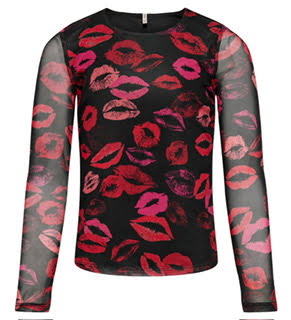 Only Girls Bluse - Black/Fading Lips (3905)