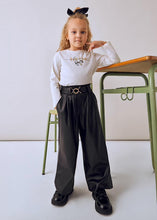 Load image into Gallery viewer, Mayoral Girls Black Leatherette Trousers With Belt (4574) (70)
