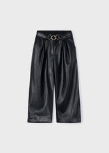 Load image into Gallery viewer, Mayoral Girls Black Leatherette Trousers With Belt (4574) (70)
