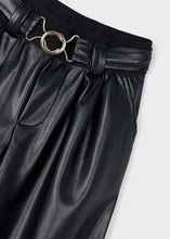 Load image into Gallery viewer, Mayoral Girls Black Leatherette Trousers With Belt (4574) (70)
