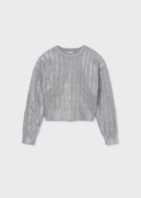 Load image into Gallery viewer, Mayoral Girls Silver Braided Knit Set (7308/7902)

