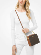 Load image into Gallery viewer, Michael Kors Large Logo Brown Leather Crossbody Bag
