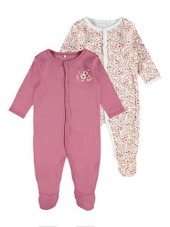 Name It Baby Girl 2-Pack Suit With Feet (8635)