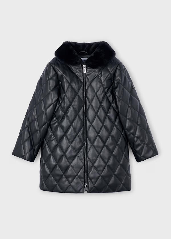 Mayoral Girls Quilted Black Coat (4445) (65)