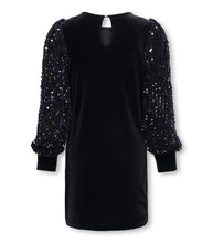 Load image into Gallery viewer, Only Girls Black Velvet Dress (8180)
