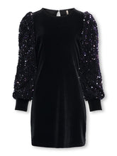 Load image into Gallery viewer, Only Girls Black Velvet Dress (8180)
